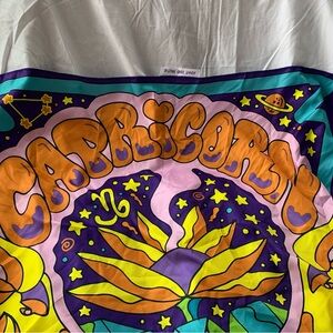 Lush Psychedelic Sunflower Scarf in Purple, Yellow, Orange, Turquoise